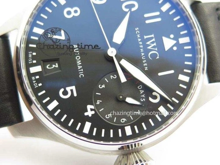 MIROTIME 0306 GoodFit Big Pilot Real PR IW500912 ZF Best Edition Black Dial On Black Leather Strap A 7287